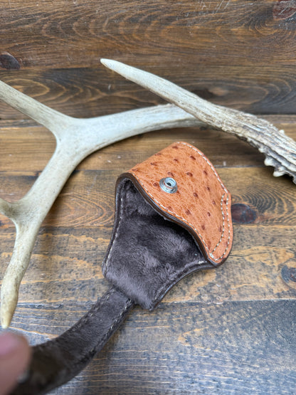 Rustic Conac/chrome ostrich skin compact holster. (1911)