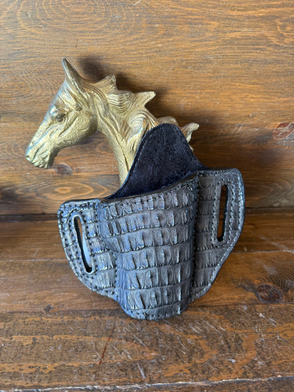 Dark brown matte crocodile skin holster ( 1911 )
