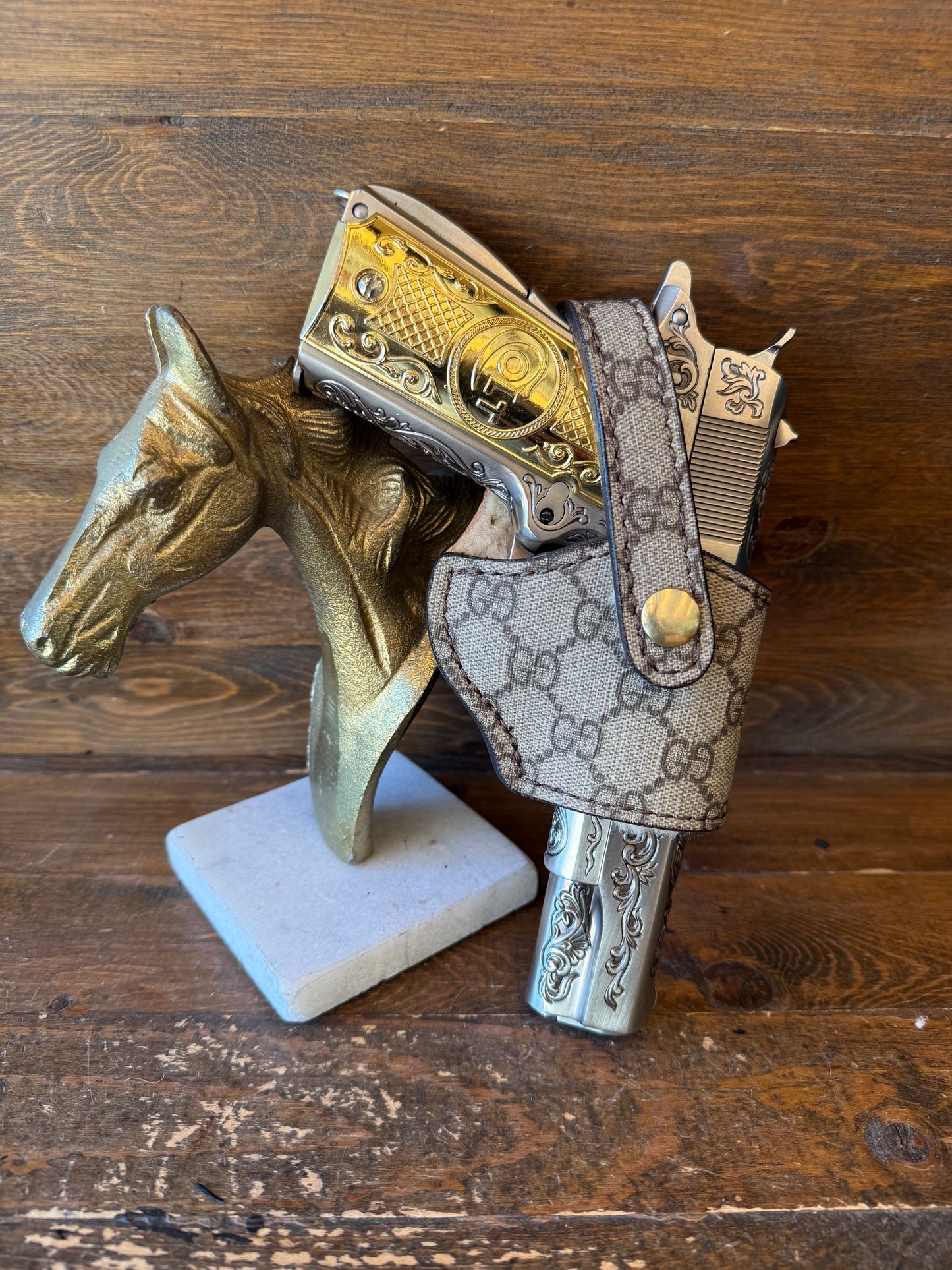 Beige/Gold Gucci compact Deluxe Holster  ( 1911, High Power )