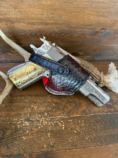 Black Cherry/Red Snake Skin Compact Holster ( 1911, High Power )