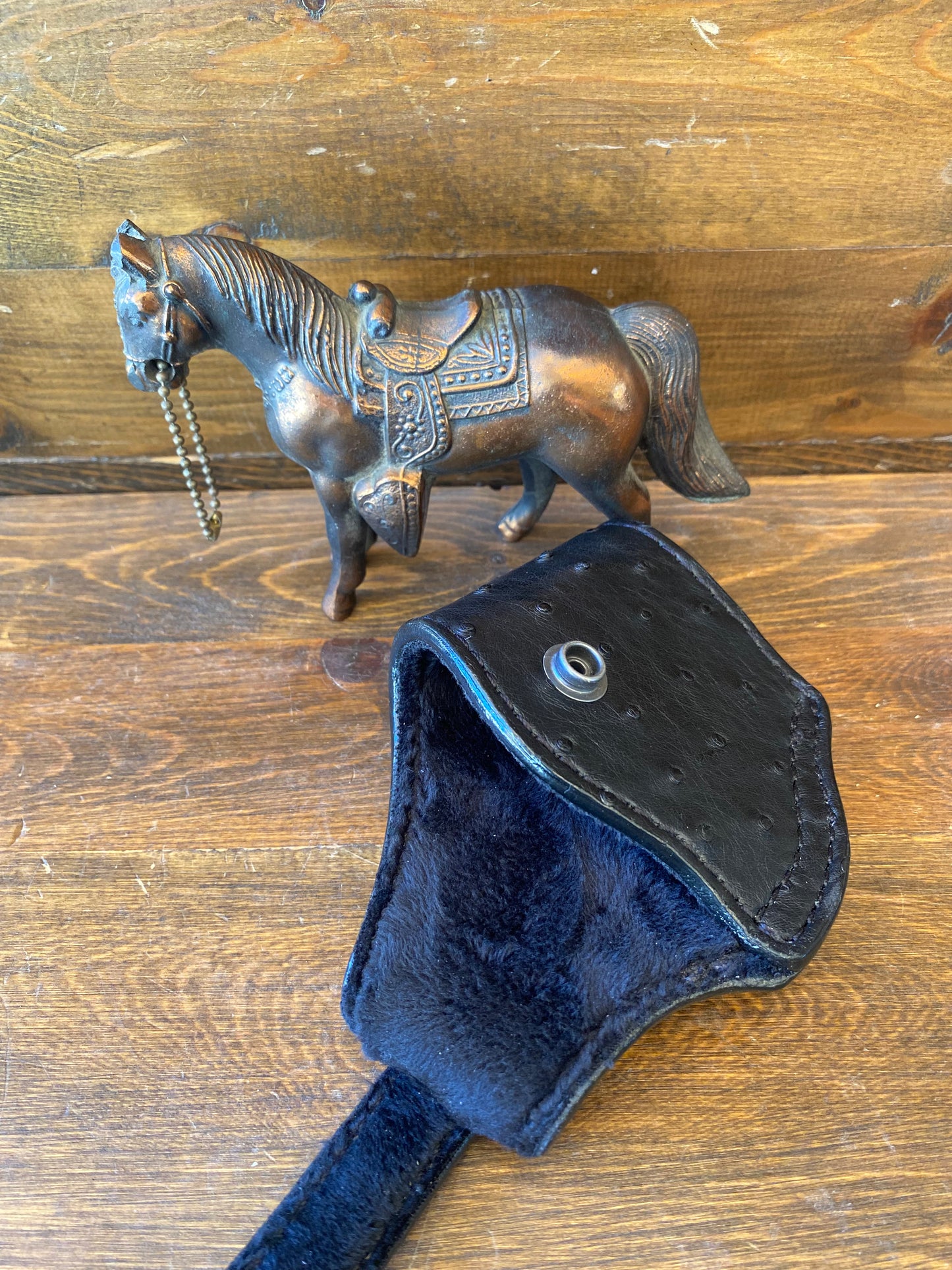 Black/gray ostrich skin compact holster (1911)