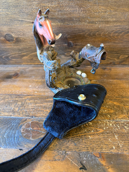 Black/gold ostrich compact holster (1911) - LEFT