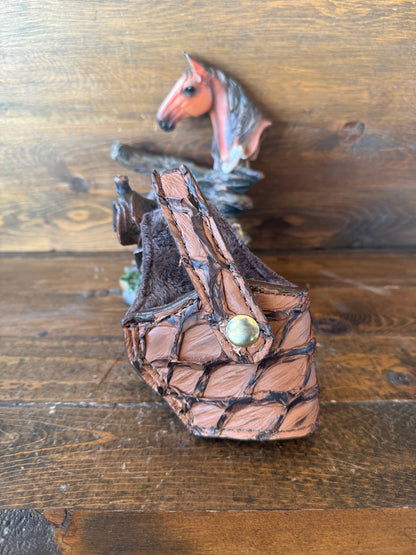 Brown Pirarucu/Gold compact holster (1911)