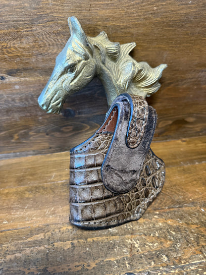 Brown/Gold crocodile belly compact holster ( Beretta )