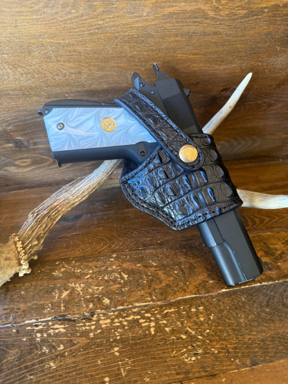 Black Alligator Hornback skin compact holster ( 1911 ) ( High-Power )
