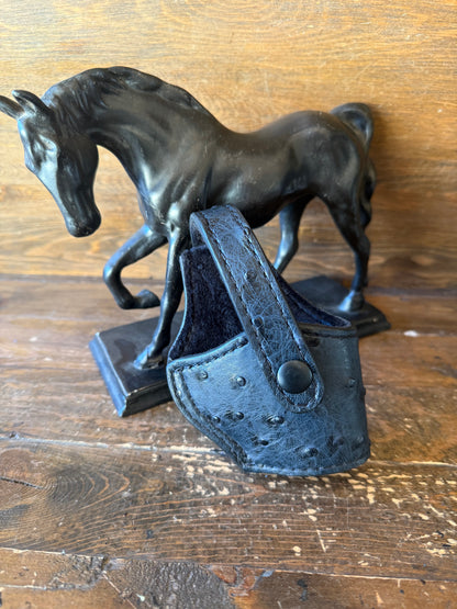 Black Navy Ostrich skin compact holster ( 1911, High Power )