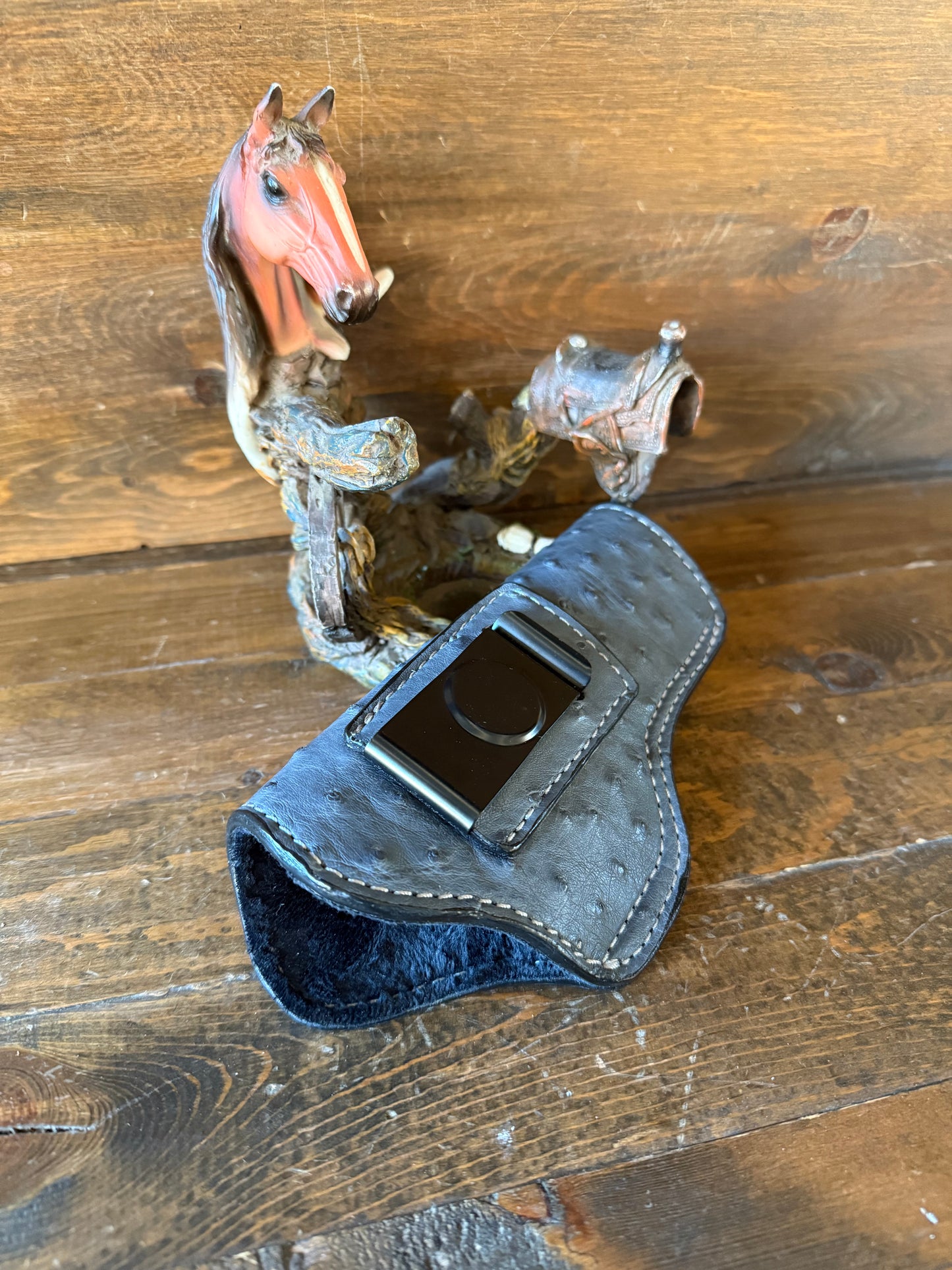 IWB. Gray full ostrich luxury holster (1911)