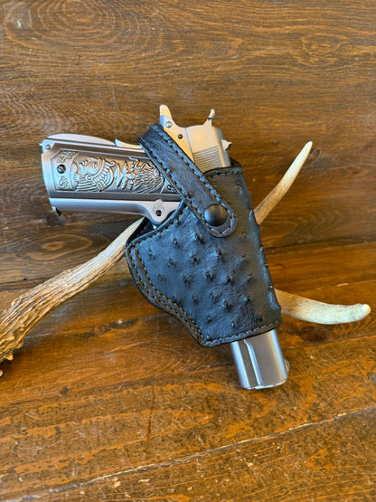 Black ostrich  skin medium holster (1911)