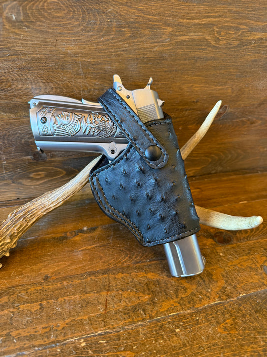 Black ostrich  skin medium holster (1911)