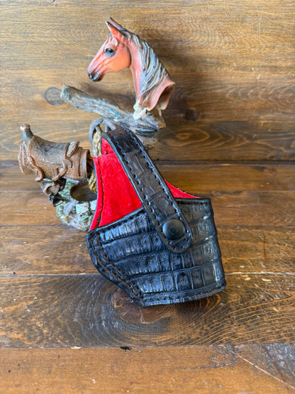 Black/Red crocodile skin compact holsters (1911)