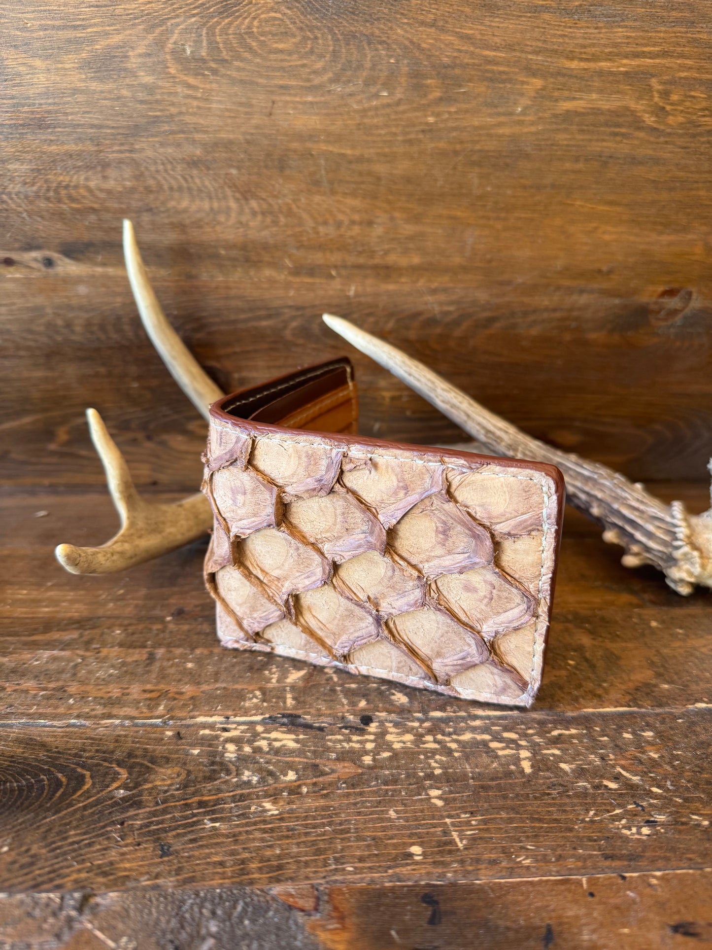 Rustic Pirarucu Fish Skin Luxury Wallet