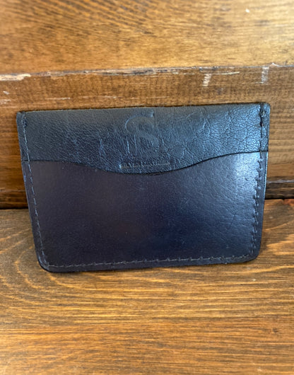 Black ostrich skin cardholder