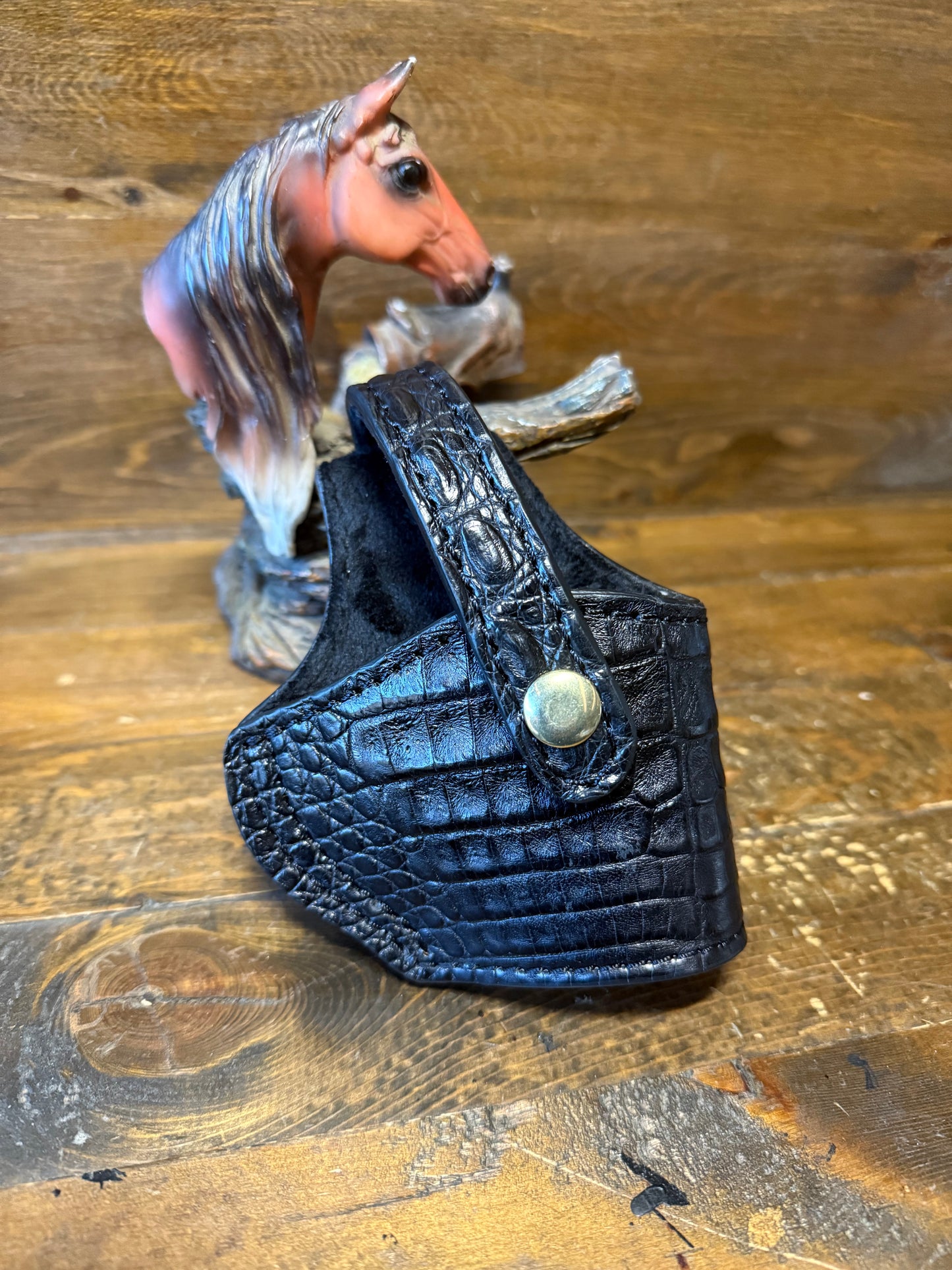 Black/Gold crocodile skin compact holster ( Beretta )