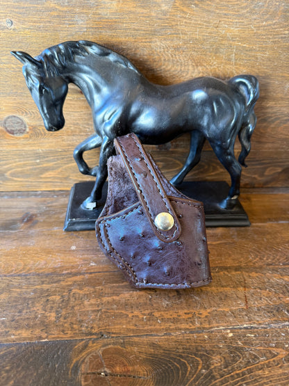Dark Brown/gold ostrich skin compact holster (1911)