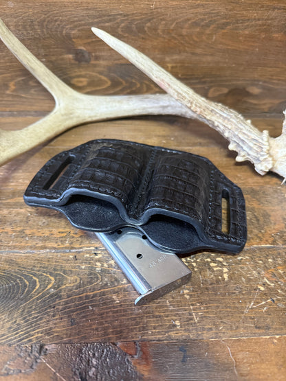 Black crocodile skin 2 magazine Owb holster. (1911)