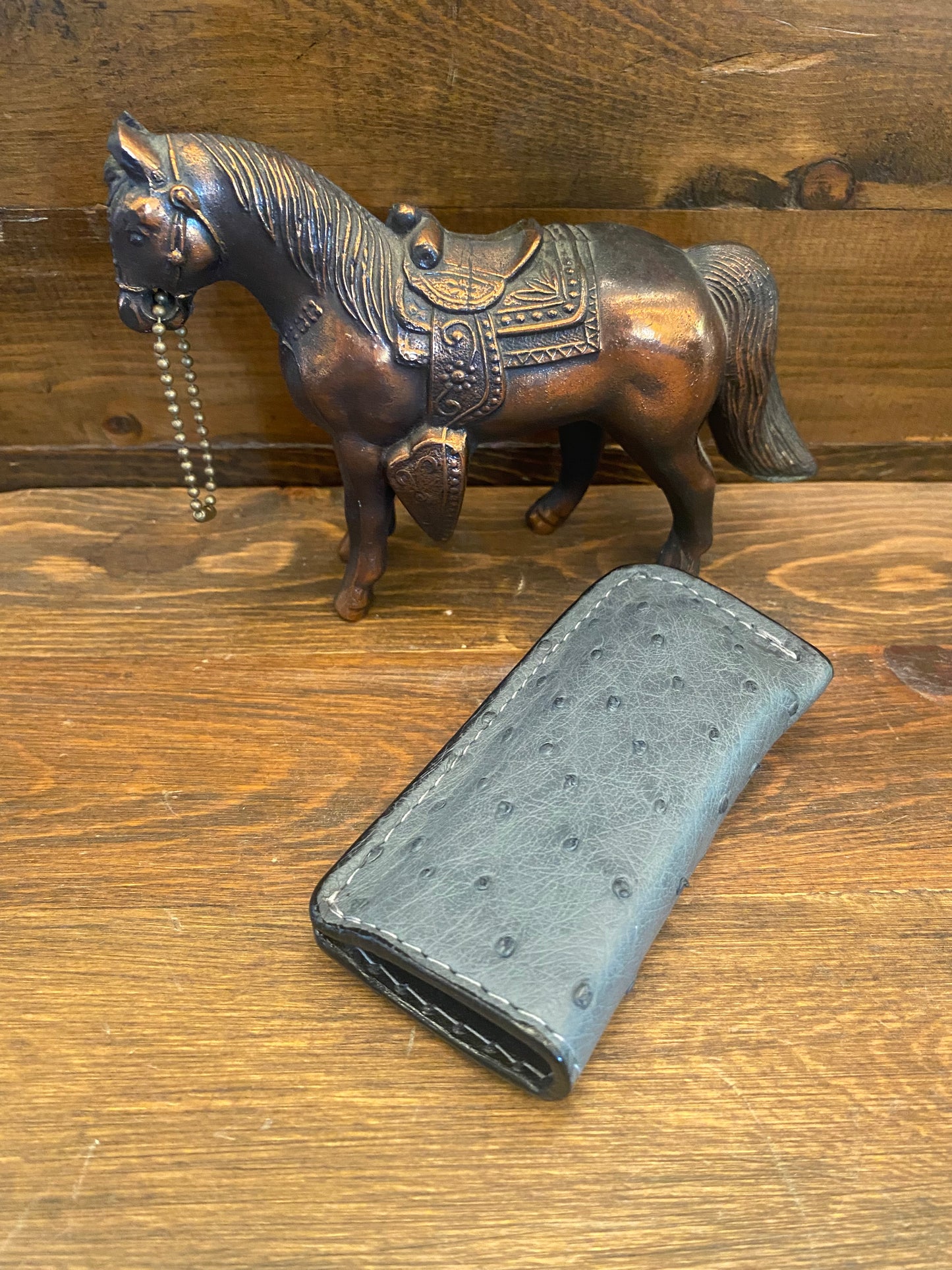 Gray ostrich skin single magazine holster ( 1911 )