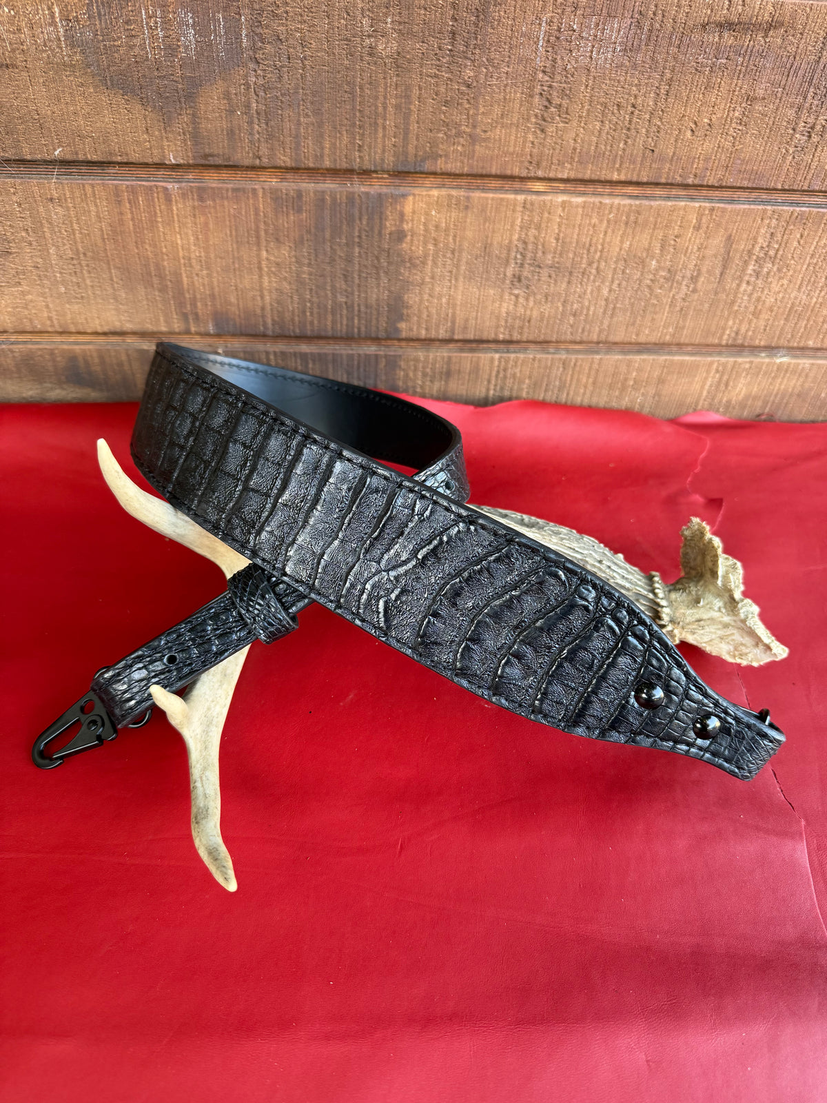 Black Crocodile Belly Luxury Rifle sling