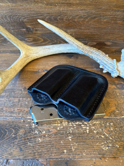 Black veg tan leather double magazine  holster ( 1911 )