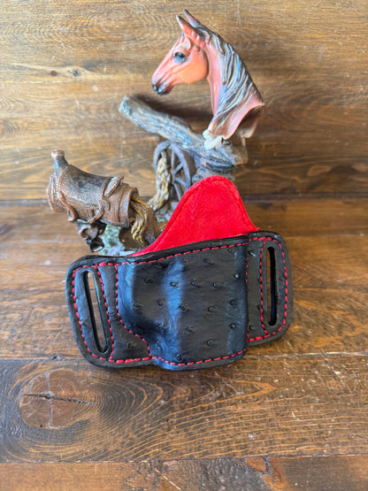 Black/red ostrich skin bikini holster (1911)