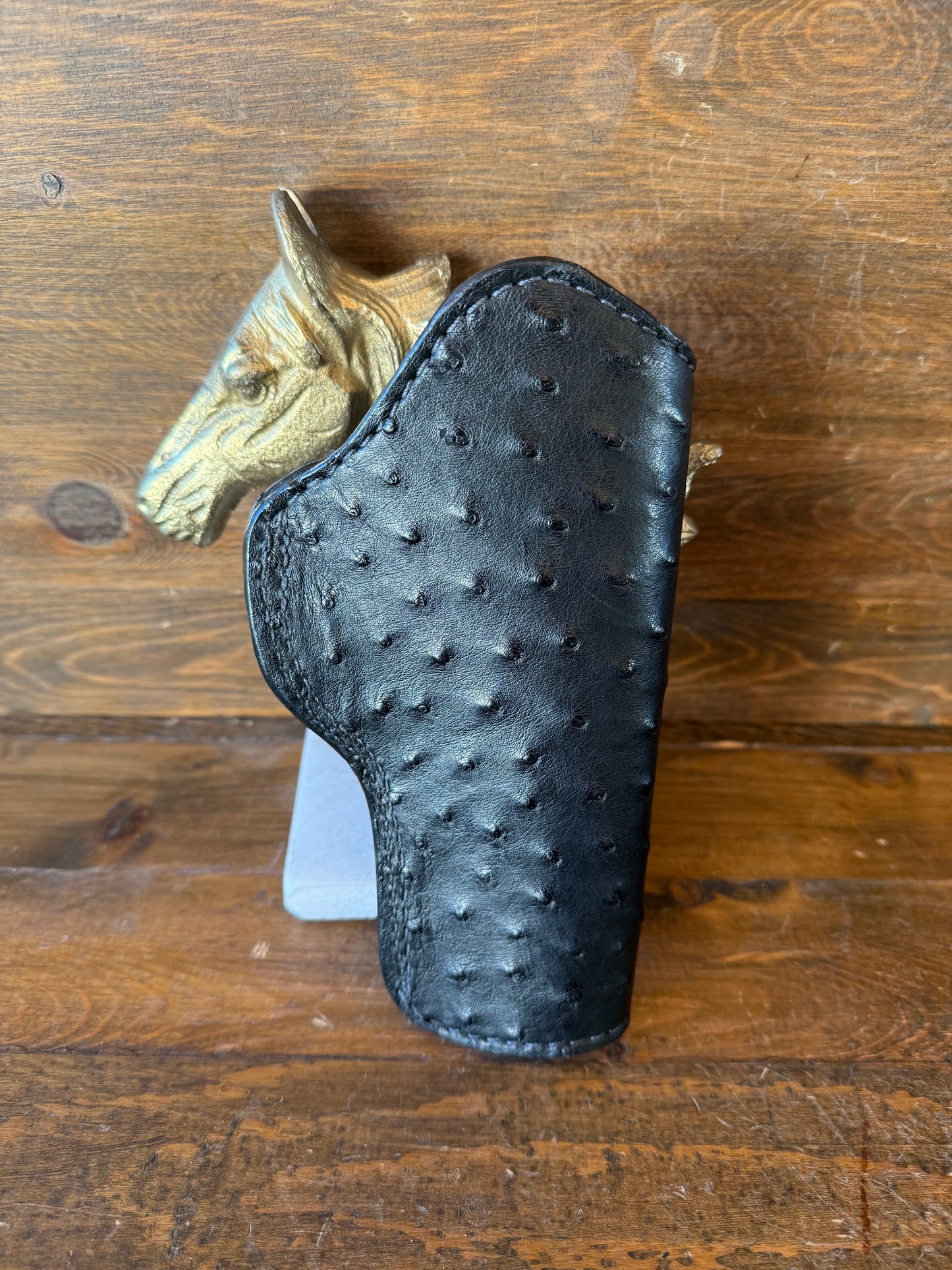 Black ostrich skin full IWB holster (1911 ) 5”. Left-handed