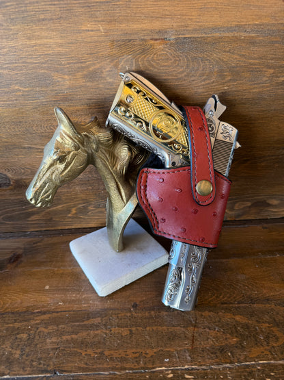 Burgundy ostrich skin compact holster (1911)