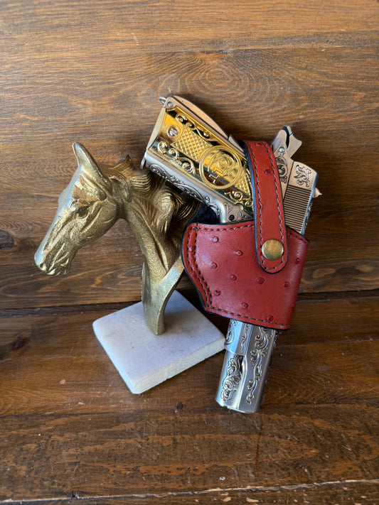 Burgundy ostrich skin compact holster (1911)