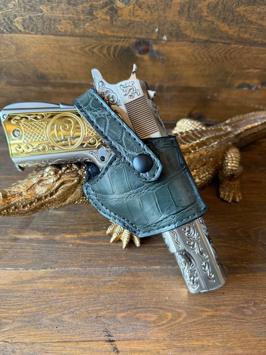 Olive/Gray  alligator belly compact holster (1911)