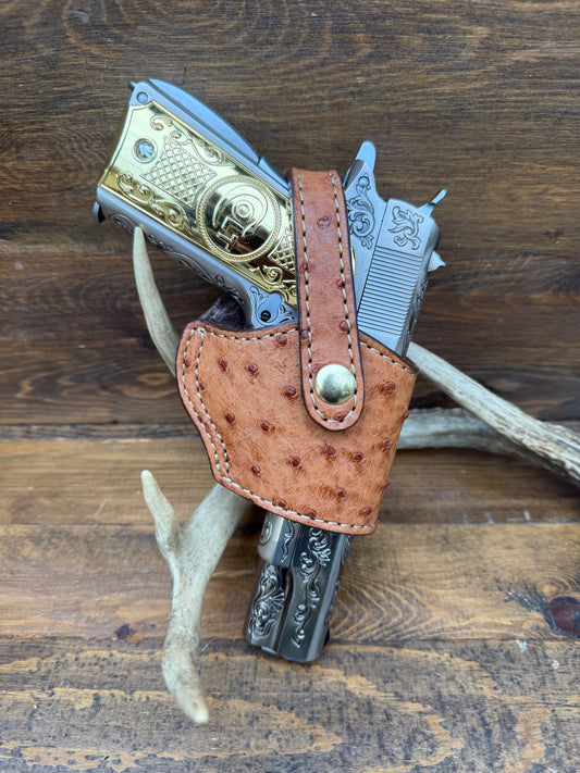 Rustic conac/Gold ostrich compact holster (1911)