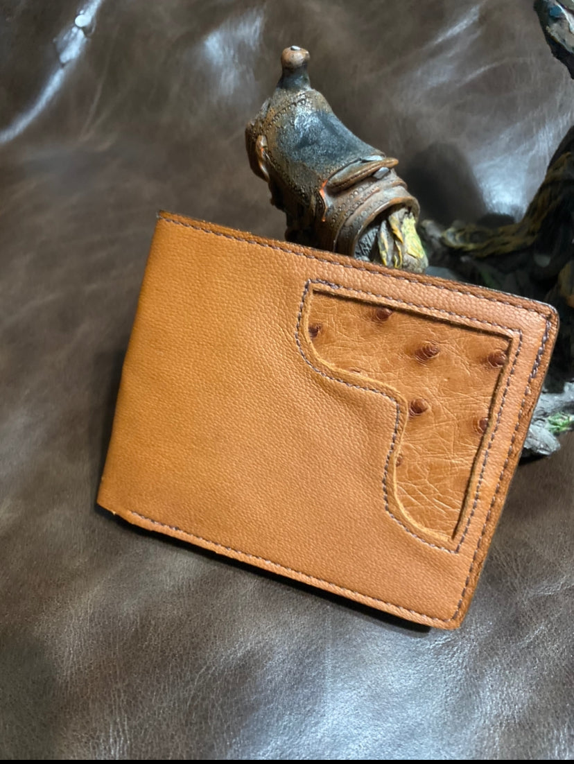 Conac ostrich corner. Lamb skin wallet