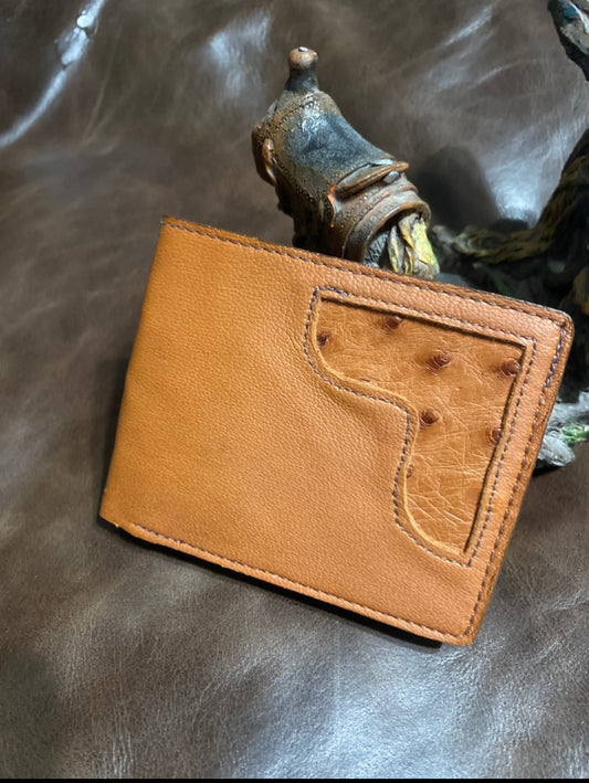 Conac ostrich corner. Lamb skin wallet