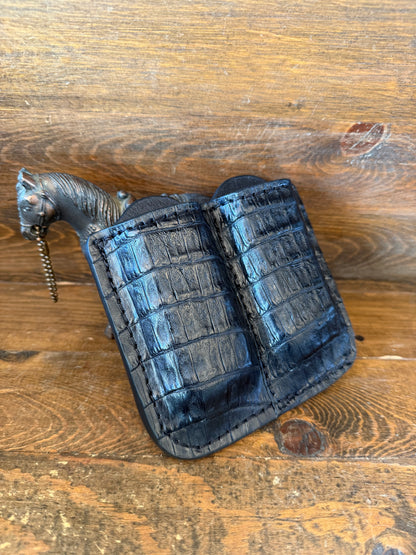 Black crocodile 2 magazine compact holster (1911)