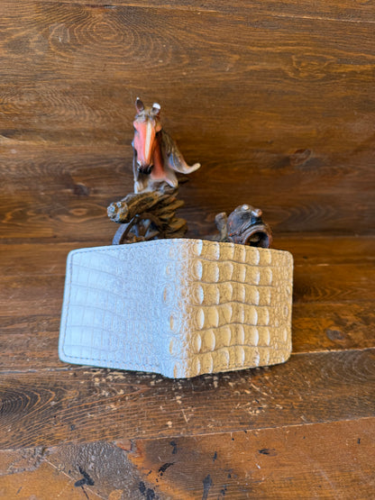White Himalayan Crocodile skin wallet