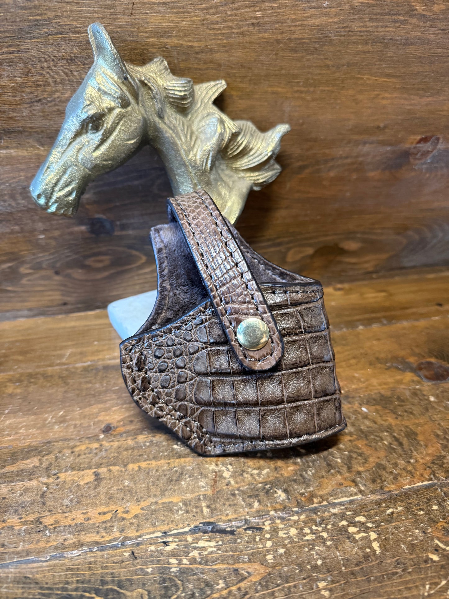 Brown/Gold crocodile belly compact holster ( Beretta )