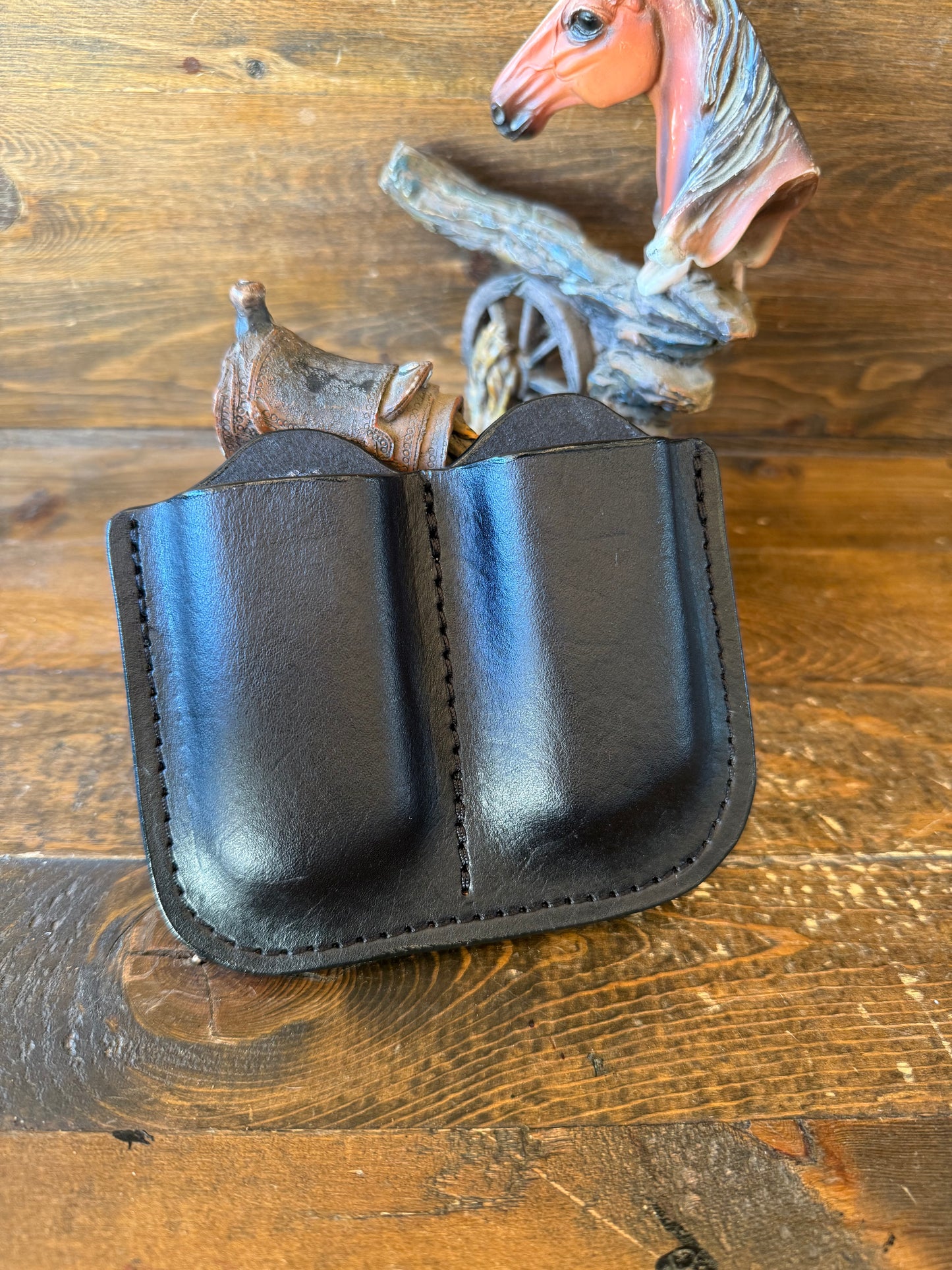 2 Black magazine veg tan leather holster ( 1911 )