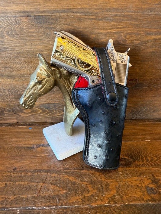 Black/red ostrich skin full holster 5” (1911)