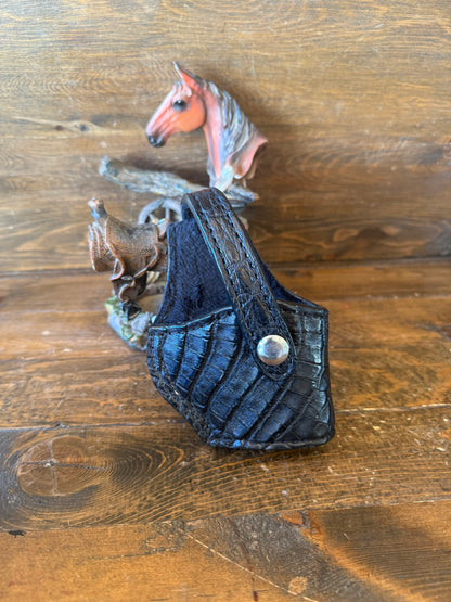 Black/Chrome crocodile belly compact holster. (1911)