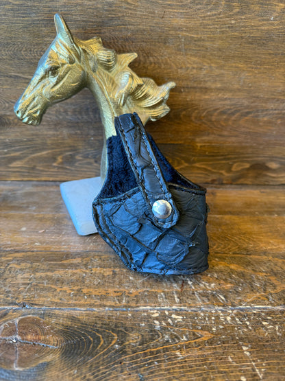 Black/chrome Pirarucu skin compact holster (1911)
