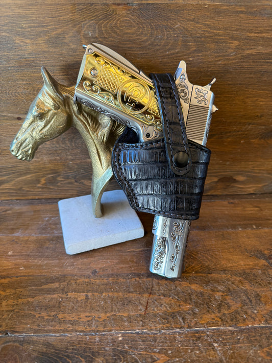 Black Crocodile belly compact holster (1911) -2