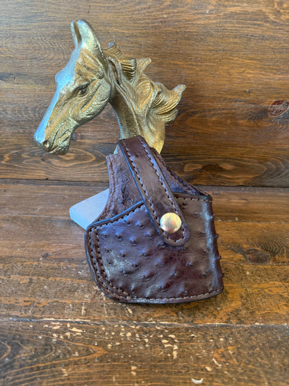 Dark Brown ostrich skin compact holster (Glock)