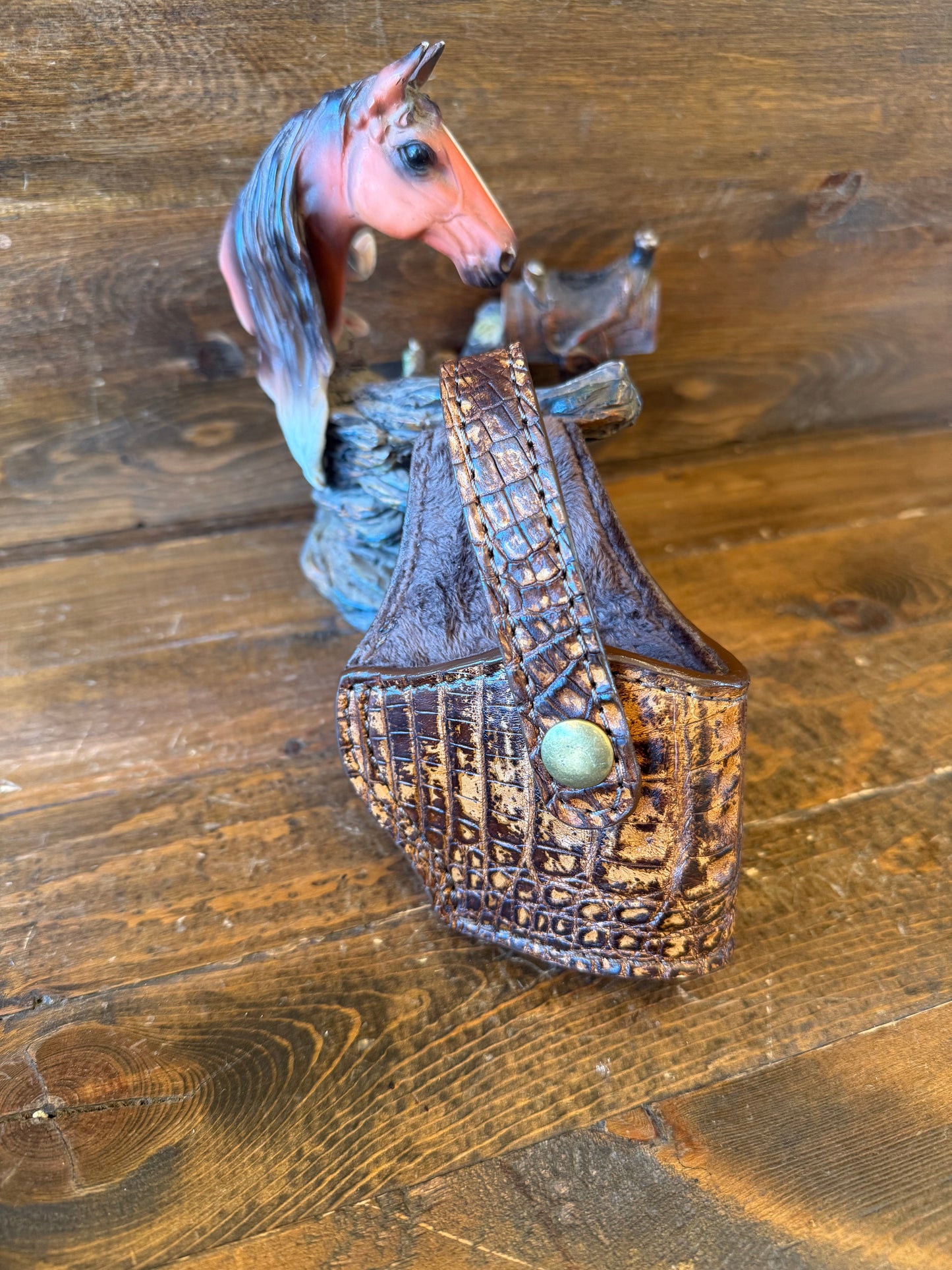 Rustic/Gold Crocodile skin compact holster (1911)