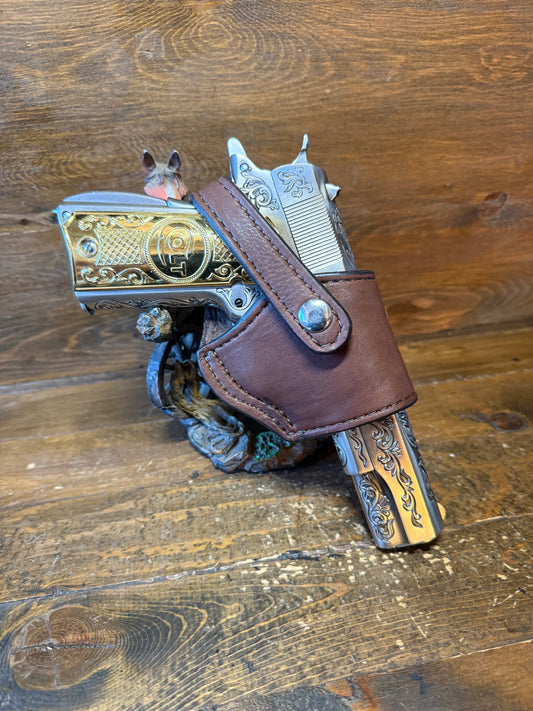 Brown deer skin luxury compact holster ( 1911 ) ( High-Power )