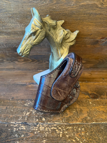 Brown/Chrome  alligator belly compact holster (1911)
