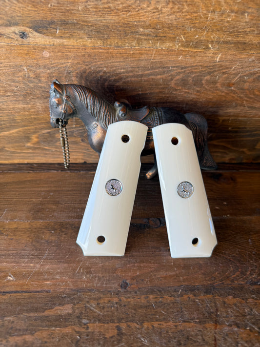 Bonded ivory / silver colt logo grips (1911)