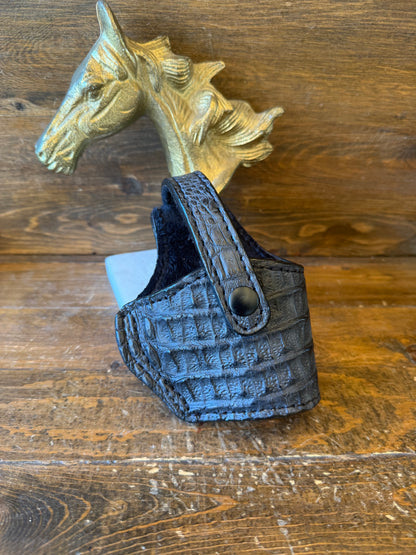 Matte black Hornback crocodile compact holster. (Beretta)