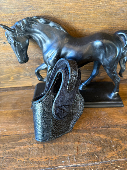 Black ostrich leg skin compact holster. (1911)