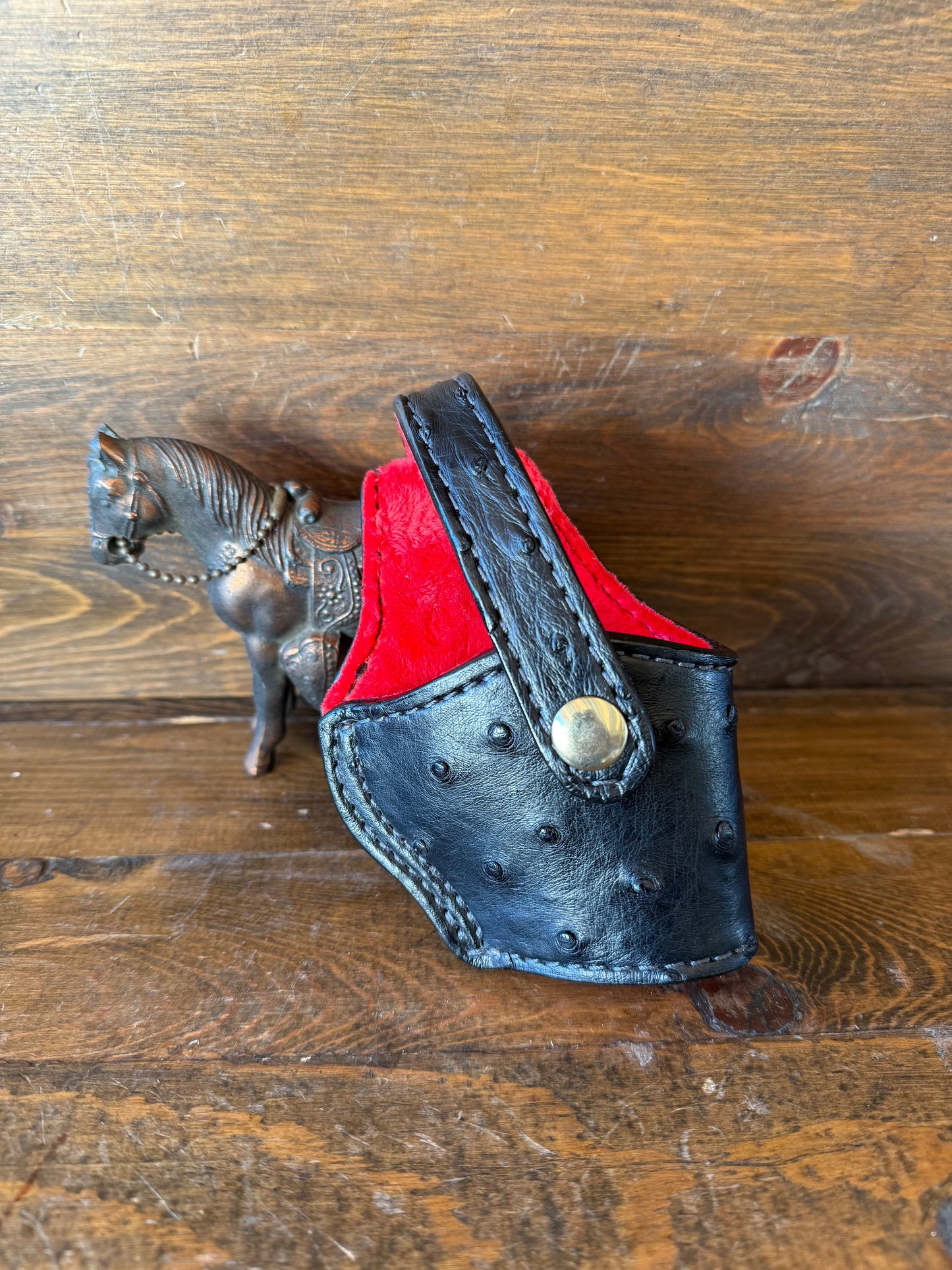Black/red Ostrich skin compact holster (1911)