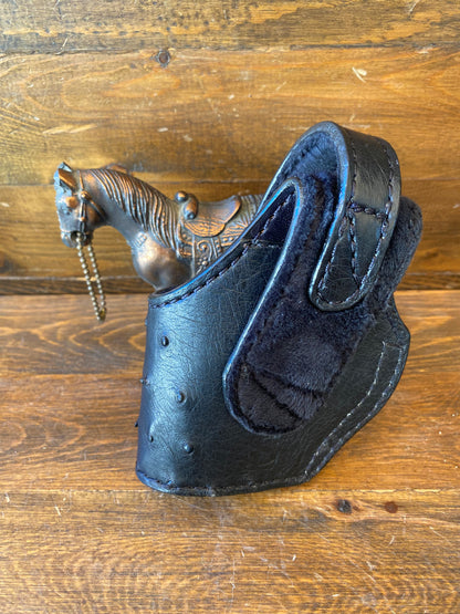 Black/gray ostrich skin compact holster (1911)