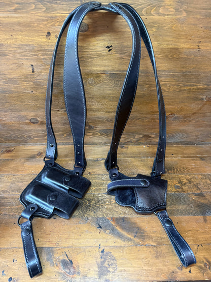 Black veg tan leather shoulder straps ( sobaqueras -1911 )