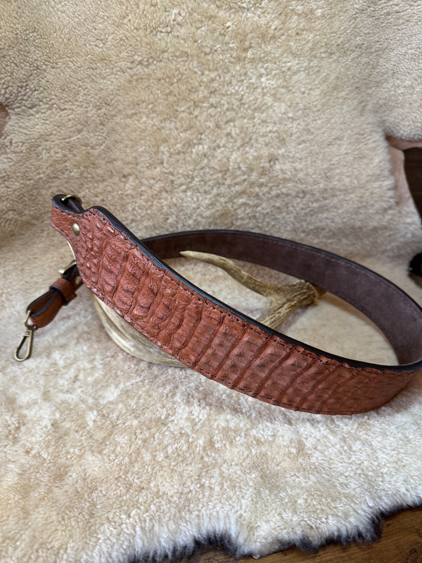 Conac Crocodile/caiman Hornback skin luxury rifle sling.
