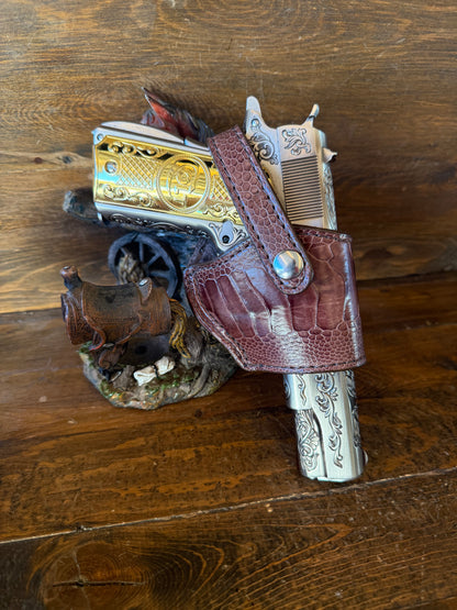 Brown ostrich leg skin compact holster ( 1911 )